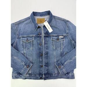 new calvin klein denim trucker jacket - size 2X